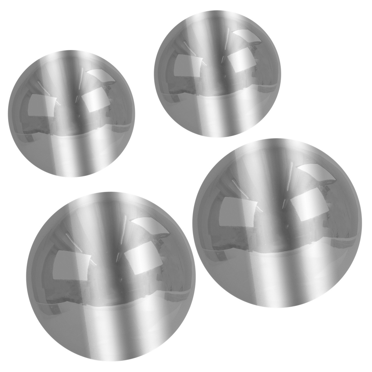 Dekokugel Edelstahl 4er Set Ø 2 x 10 cm 1 x 15 cm 1 x 20cm Schwimmkugel glänzend